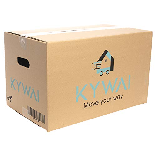 KYWAI. Confezione da 20 scatole cartone trasloco e stoccaggio 50 x 30 x 30 cm. Scatola di cartone rinforzata. Grandi con maniglie. spedizioni, imballaggio.