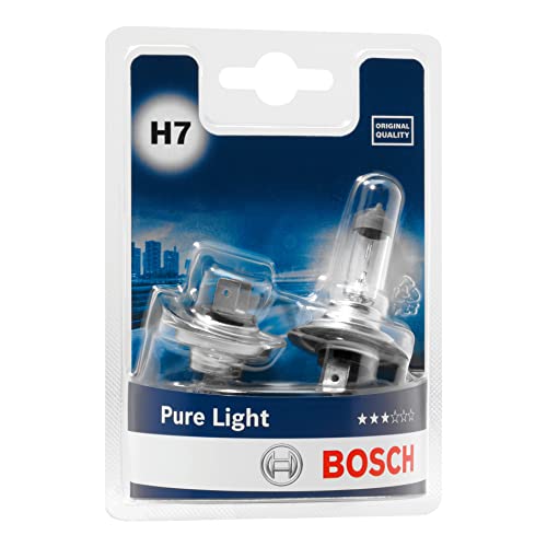 Bosch H7 Pure Light lampadine Alogena faro, 12 V 55 W PX26d, x2