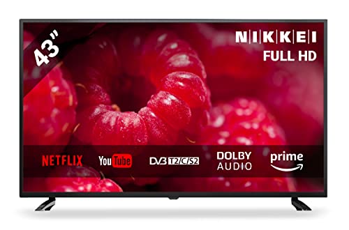 NIKKEI NF4321SMART da 109 cm / 43 Pollici - Smart TV, LED, Full HD, Netflix, YouTube, 3x HDMI, 1x USB, Guida Elettronica ai Programmi, Televisore