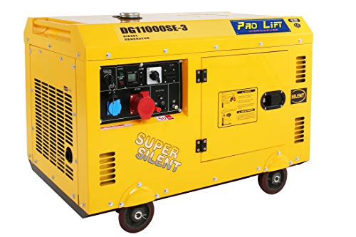 Pro-Lift-Werkzeuge Gruppo di emergenza 10 kVA Super Silent 8000 W 230 V + 400 V, motore diesel a 4 tempi, raffreddato ad aria, alta corrente eletrostarter generatore silenzioso diesel di emergenza