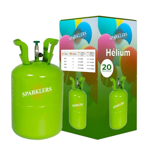 SPARKLERS CLUB® - Bottiglia di gas elio per 20 palloncini gonfiabili, caramella da 0,17 m3, bottiglia usa e getta, palloncino per compleanno, matrimonio e festa, consegna 24/48 ore