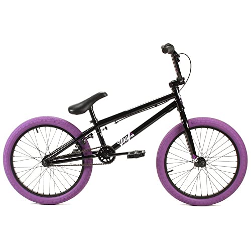 Jet BMX Yoof 20' BMX Bike Gloss Black with Purple Tyres