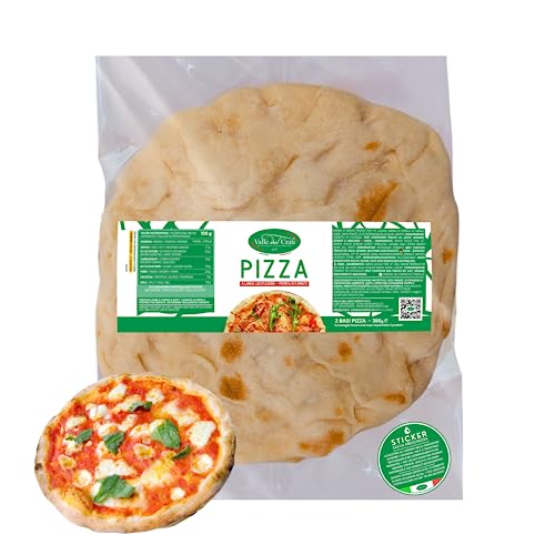 Valle del Crati Pizza precotta, 12 basi | Pizza pronta in 5 minuti, Lunga lievitazione, Pizza Italiana | 12 Basi Pizza da 180gr c.a.