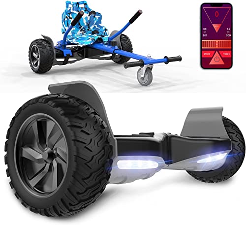 Hoverboards GeekMe con kart, hoverboards per tutti i terreni da 8,5'' con potente motore, APP, altoparlante Bluetooth. Hoverboards con go kart.