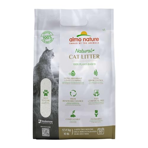Almo Nature Cat Litter, Lettiera 100% Naturale - Sacco da 4,54Kg