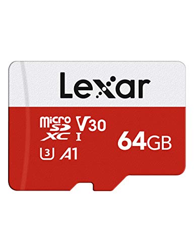 Lexar Micro SD 64 GB, Scheda Micro SD fino a 100 MB/sec(R), Scheda di Memoria microSDXC con Adattatore SD, A1, U3, C10, V30, Micro SD Card