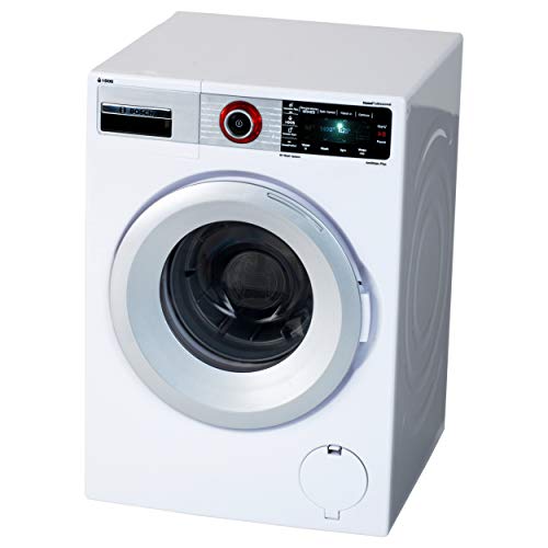 Theo Klein 9213 Bosch lavatrice | Quattro programmi di lavaggio e rumori originali | Funziona con e senza acqua | Giocattolo per bambini a partire da 3 anni, bianco
