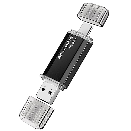 Chiavetta USB C 128GB, Pen Drive 128GB Type C Flash Drive 2 in 1 OTG Pennetta USB 2.0 Memoria Stick per Smartphone, Laptop, PC, Tablet (Nero)