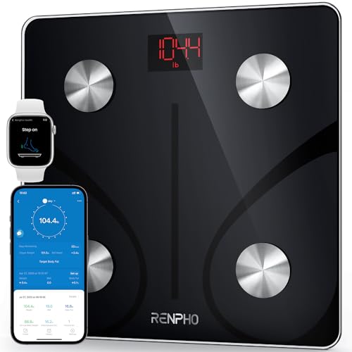 RENPHO Bilancia Pesapersone, Professionale Impedenziometrica Bluetooth Digitale con App Misura Peso Corporeo, Massa Grassa, BMI, Massa Muscolare, Massa Ossea, Proteine