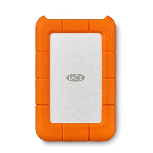 LaCie robusto mini disco rigido esterno da 1 TB USB 3.0 portatile da 2,5 pollici per PC e Mac, arancione/grigio