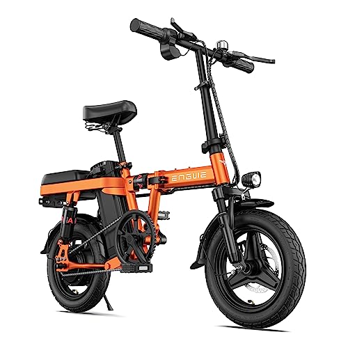 ENGWE Bicicletta elettrica Mini Adulti e Adolescenti - Ebike da città 14' con pneumatico grasso, motore da 250W, batteria da 48V 10Ah, design pieghevole leggero, assorbimento degli urti, fino a 25KM/H