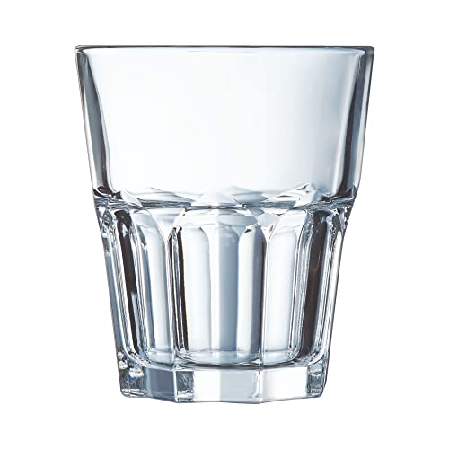 Arcoroc - Collezione Granity - 6 bicchieri bassi da 27 cl in vetro temperato impilabili -Uso professionale - Estremamente resistenti - Imballaggio rinforzato per la vendita online