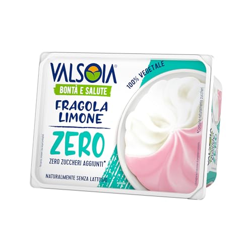 Valsoia - Il Gelato Fragola e Limone Zero, 500g (Surgelato), Perfetto per una Pausa Fresca e Leggera, Ideale per chi Segue una Dieta Vegana e Vegetariana