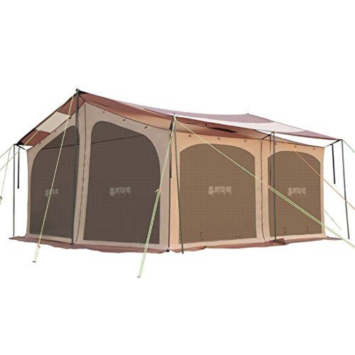 Tende a Tunnel Tenda Tenda Tenda ombrellone Tenda da Campeggio Alta qualità densima Tenda Antipioggia Tenda all'aperto Grande Tenda di Famiglia Tenda (Color : Brown, Size : 440 * 400 * 240/170cm)