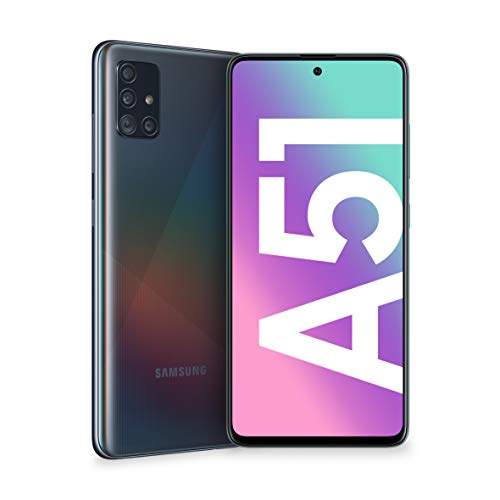 Samsung Galaxy A51 Smartphone, Display 6.5' Super AMOLED, 4 Fotocamere Posteriori, 128 GB Espandibili, RAM 4 GB, Batteria 4000 mAh, 4G, Dual Sim, Android 10, Nero