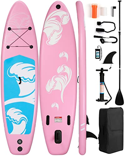Tavola SUP Gonfiabile 335cm Adulti Stand Up Paddle Surf Gonfiabile con Pompa SUP Kit di Riparazione Borsa Padel Impermeabile e Accessori (Rosa)