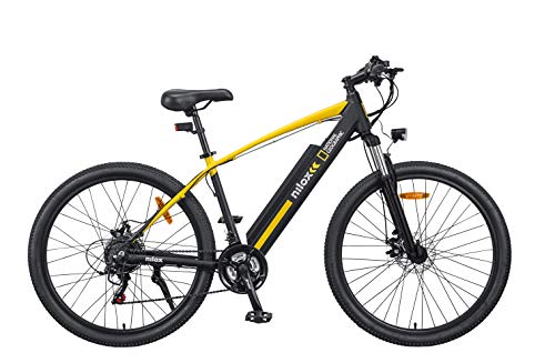 Nilox, E-Bike X6 National Geographic, Bici Elettrica a Pedalata Assistita, Motore Brushless High Speed 250W e Batteria LG 36 V, 10.4 Ah, Pneumatici da 27.5” x 2.10” e Cambio Shimano 21 Velocità