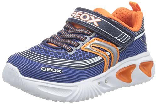 Geox J Assister Boy A, Sneakers, Blu/Arancione (Navy/Orange), 29 EU