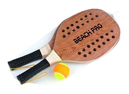 Mandelli Coppia Racchette Beach Tennis Pro Con Pallina Racchettoni In Legno 380, Multicolore, 48 cm, 8003029203546