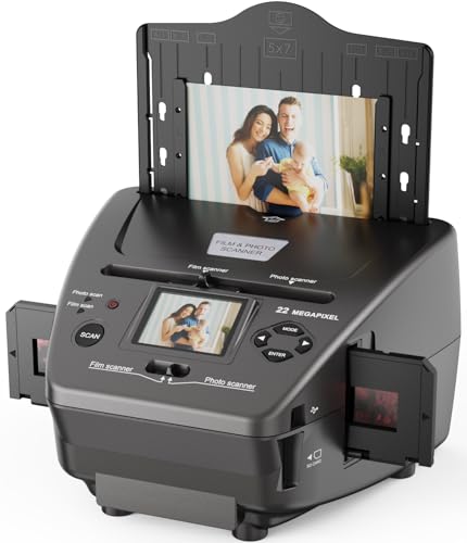 Multiscanner per foto, diapositive e negativi, converte foto negative diapositive da 35 mm in formato JPEG digitale, con software di fotoritocco e scheda di memoria da 8 GB