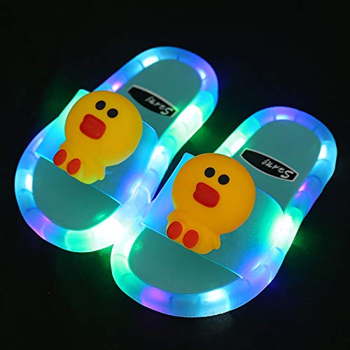 DTZW Pantofole a LED per ragazzi e ragazze, con luci a LED, per spiaggia, estate, bagno, piscina, doccia, taglia 26/27, colore: blu
