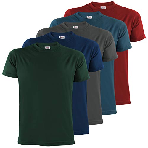 ALPIDEX T-Shirt Magliette da Uomo Confezione da 5 con Girocollo - Taglie S M L XL XXL 3XL 4XL 5XL, Taglia:M, Colore:Earth