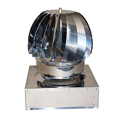 Comignolo girevole aspiratore fumi fumaiolo eolico testa radiante in acciaio inox AISI 304 base quadrata -varie misure- (37x37)