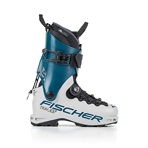 FISCHER Travers TS Alpine Touring Scarponi da sci da discesa con sistema BOA Fit, Bianco/Blu, 24.5
