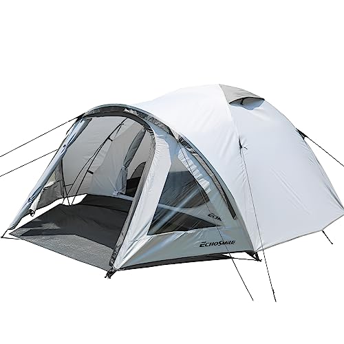 EchoSmile Tenda da Campeggio per 4 Persone,Impermeabile Ultraleggera Tenda,Facile da Installare,3-4 Stagioni Tenda Campeggio per Escursioni All'aperto
