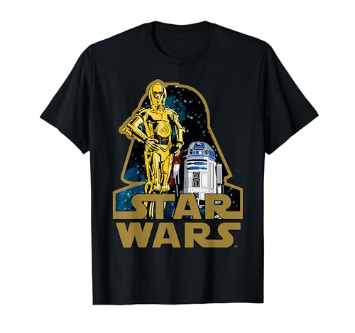 Star Wars C-3PO R2-D2 Droids Of Vader's Shadow Badge Maglietta