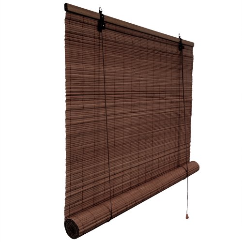 Victoria M. Tenda a Rullo in Bambù per Interni, Protezione Solare e della Privacy per Porte e Finestre, 60 x 160 cm, Colore Marrone Scuro
