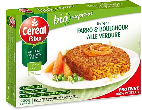 Céréal Bio Burger Vegetale Farro e Boulghour alle Verdure, da agricoltura biologica, 200 g