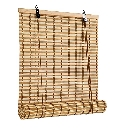 Cy.curtain bright Tenda a Rullo in Bambù per Interni, Tapparella di bambù Avvolgibile per Porte e Finestre, 90 x 250 cm