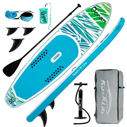 FunWater Tavola da surf gonfiabile SUP completa paddleboard accessori pagaia regolabile, pompa, zaino da viaggio, guinzaglio di sicurezza, custodia impermeabile