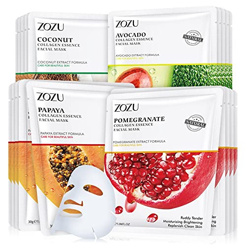 ZOZU Maschera Viso Purificante in Tessuto - 8 Kit Skincare Completi per Benessere e Cura della Pelle