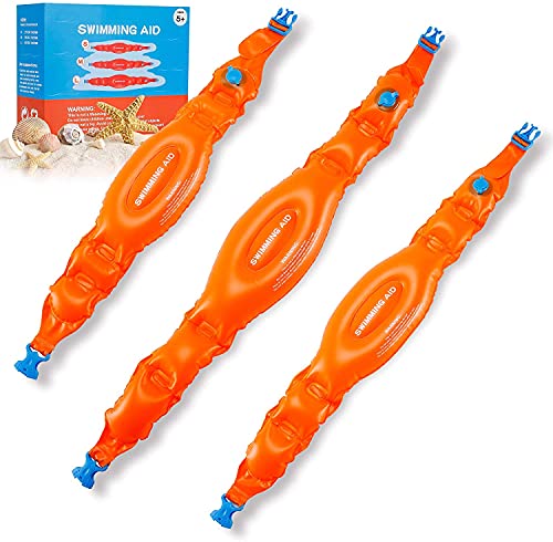 Cintura da nuoto per bambini e adulti, 3 pezzi, resistenza al nuoto gonfiabile, cintura portatile in PVC per allenamento di nuoto per piscine