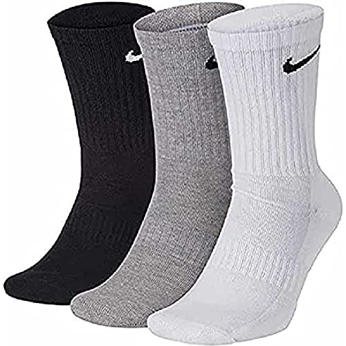 Nike Season 2021/22 Sport, Calzini Unisex-Adulto, White(Black)/Carbon Heather(Black)/Black(White), L
