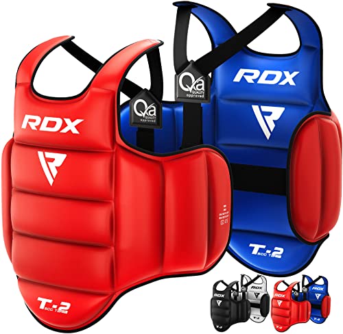 RDX TKD Corpetto Protettivo Corpetti Taekwondo Torace Petto Guardia Corpo Kickboxing Costola Arti Marziali Protezione Karate(Reversibile)