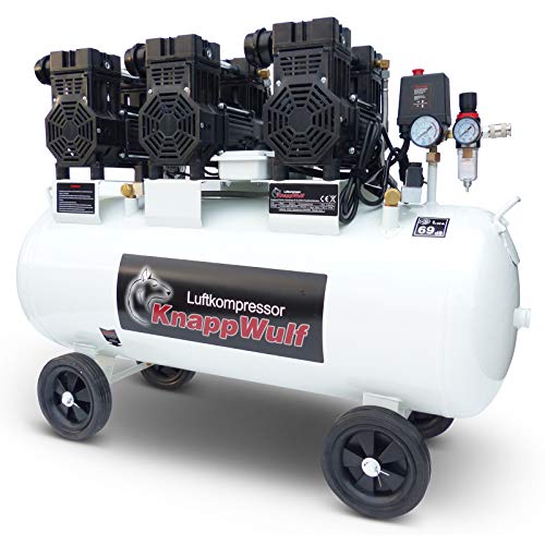 KnappWulf Compressore silenzioso KW2200 con caldaia da 100 l, 3 motori da 1100 W