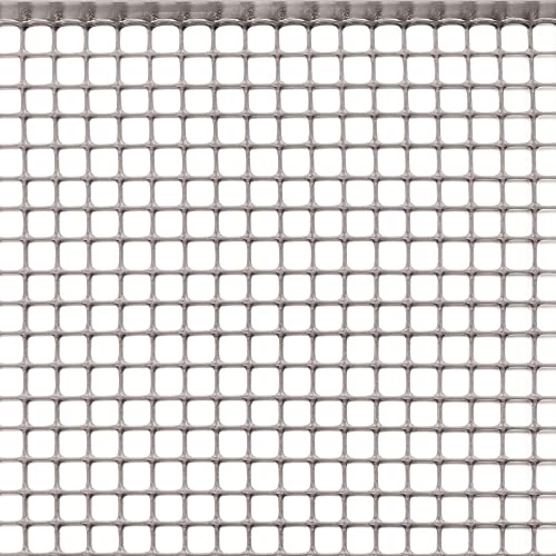 TENAX Quadra 10 Argento 0,50 x 30 m, Rete Protettiva in Plastica per Balconi, Terrazze, Cancelli e Recinzioni