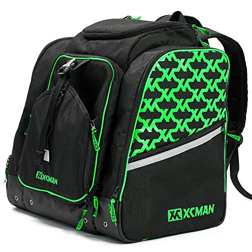 XCMAN - Zaino per scarponi da sci e snowboard, ideale per viaggi con esterno impermeabile e inferiore, colore: Verde mela