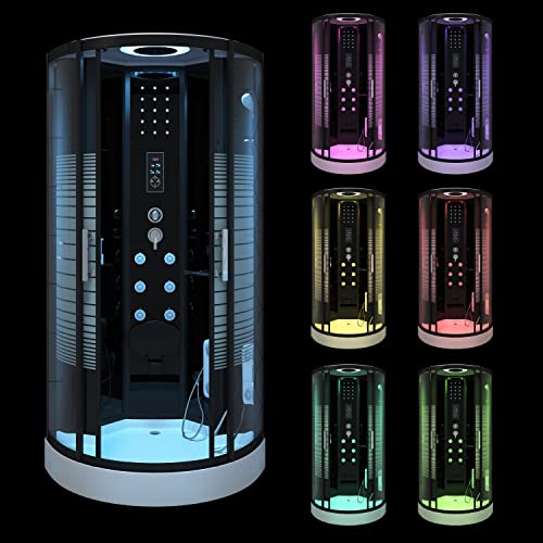 Cabina doccia con idromassaggio con luci colorate, 80x80x210cm