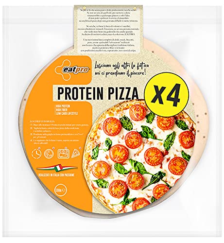 Pizza Proteica Senza Carboidrati EatPro 4 Basi Pizza Keto da 180g 12% Carboidrati, 18% Protein Pizza Chetogenica, Low Carb Keto Diet Cibo Proteico, 25% Fibre, Dieta Chetogenica Prodotti