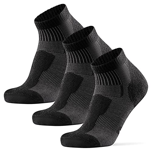 DANISH ENDURANCE Hiking Low-Cut Socks, 3 Pack (Nero, 35-38)
