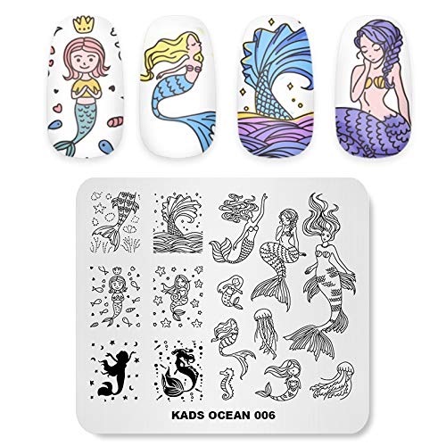 KADS Cute Nail Stamping Plate Piastre di progettazione immagine per la decorazione delle unghie e Nail art fai da te (OC006)