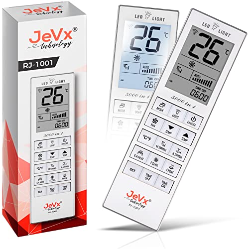 JEVX Telecomando Universale Condizionatore - 5000 in 1, Ampio Display, Lanterna, Climatizzatore per Aria Condizionata, Climatizzatori, Controllo Remoto Condizionatori, Regolatore di Temperatura Remoto