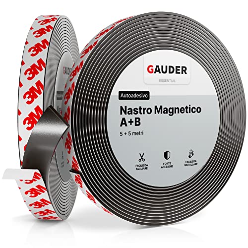 GAUDER Nastro Magnetico A+B | Strisce Magnetiche per Zanzariere | Nastro Calamitato Autoadesivo lato A e B
