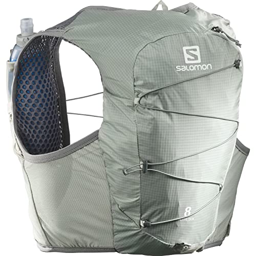 Salomon Active Skin 8 Set Gilet d'Idratazione Unisex, con Borraccia Morbida (2 x 500ml), Corsa, Trail Running, e Trekking