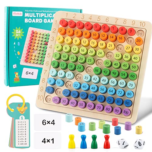 Tabelline per Bambini Montessori, Tabella di Moltiplicazione, Tavola in Legno, dai 3 Anni