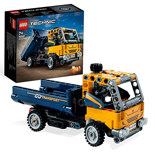 LEGO Technic Camion Ribaltabile, Set 2 in 1 con Camioncino ed Escavatore Giocattolo, Giochi per Bambini e Bambine dai 7 anni in su, Idee Regalo 42147